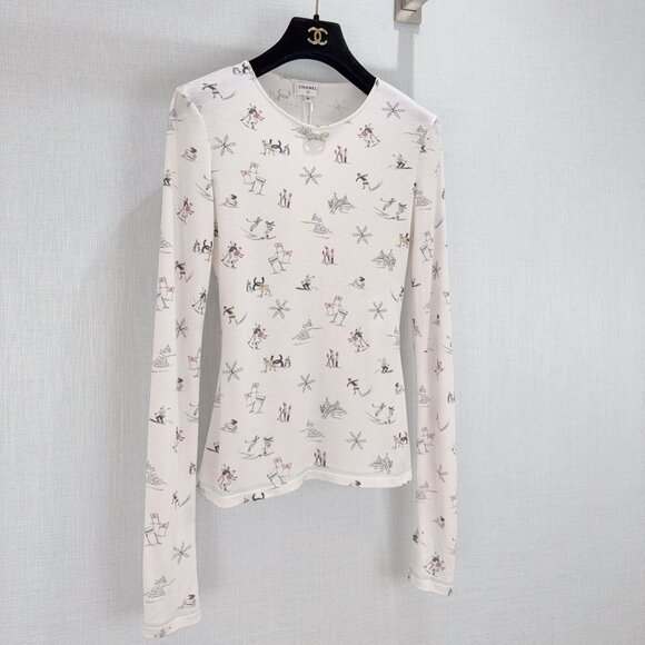 Fun Ski Pattern Knit Long-Sleeve Top - Picture 2 of 9